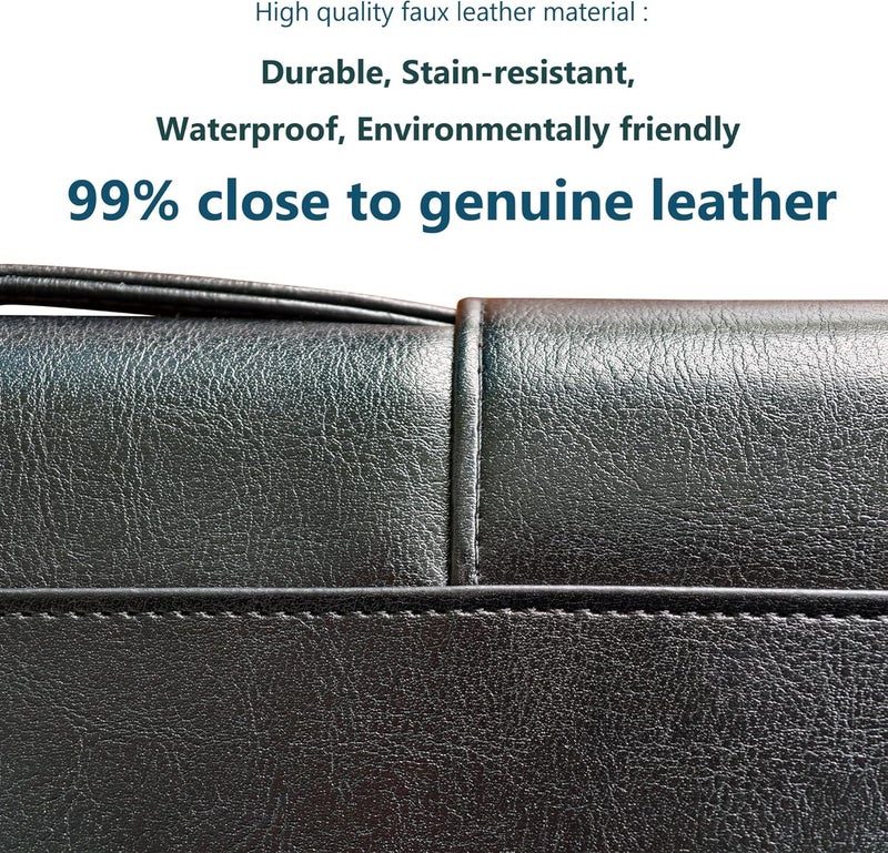 WEYEAH Faux Leather 3 Ring Portfolio Binder With Handle, Business Padfolio for Men & Women, Zippered Document Organizer for Home & Office Use, Including Clipboard, Notepad and Sheet Protectors (Black) - Image 5
